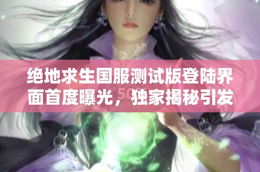 绝地求生国服测试版登陆界面首度曝光，独家揭秘引发热议