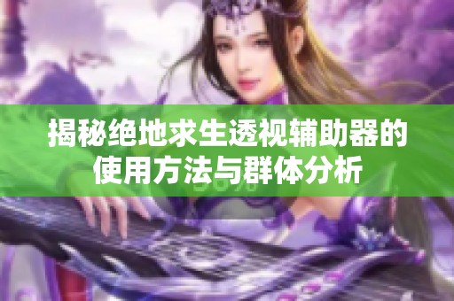 揭秘绝地求生透视辅助器的使用方法与群体分析