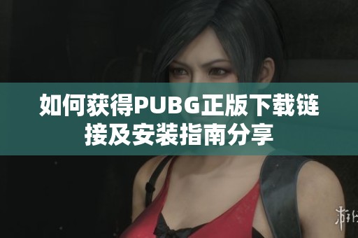 如何获得PUBG正版下载链接及安装指南分享