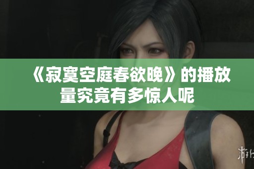 《寂寞空庭春欲晚》的播放量究竟有多惊人呢