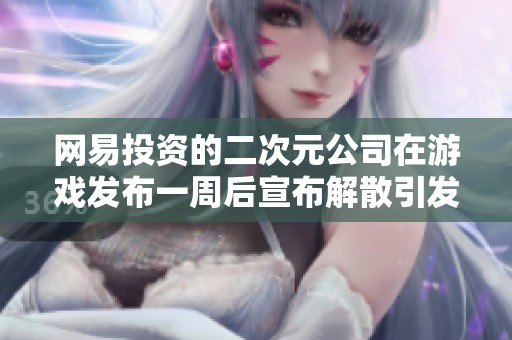网易投资的二次元公司在游戏发布一周后宣布解散引发热议
