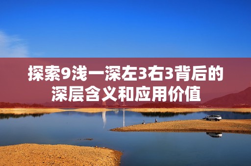 探索9浅一深左3右3背后的深层含义和应用价值