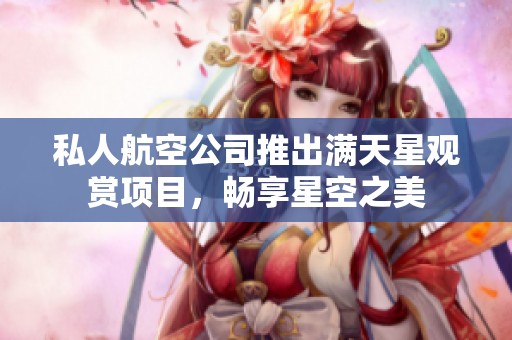 私人航空公司推出满天星观赏项目，畅享星空之美