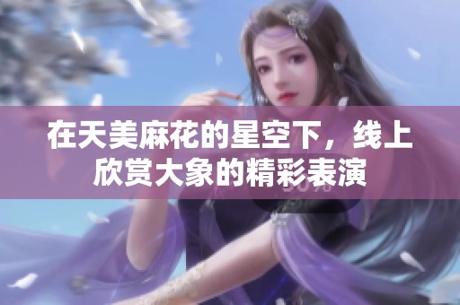 在天美麻花的星空下，线上欣赏大象的精彩表演