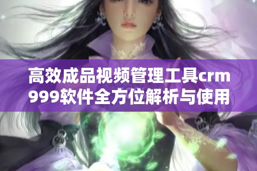 高效成品视频管理工具crm999软件全方位解析与使用指南