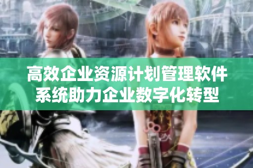 高效企业资源计划管理软件系统助力企业数字化转型
