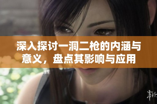 深入探讨一洞二枪的内涵与意义，盘点其影响与应用