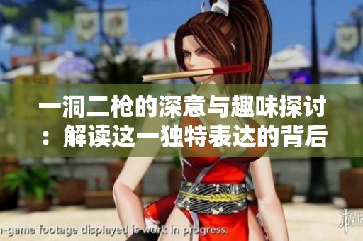 一洞二枪的深意与趣味探讨：解读这一独特表达的背后含义