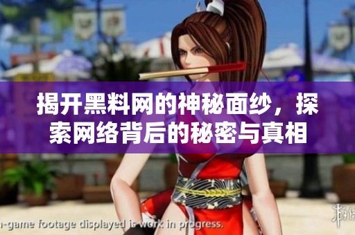 揭开黑料网的神秘面纱，探索网络背后的秘密与真相