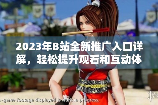 2023年B站全新推广入口详解，轻松提升观看和互动体验