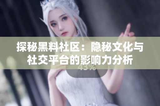 探秘黑料社区：隐秘文化与社交平台的影响力分析