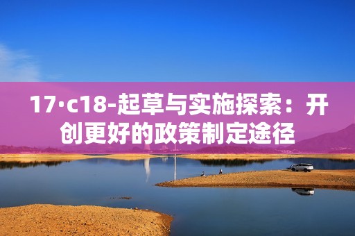 17·c18-起草与实施探索：开创更好的政策制定途径