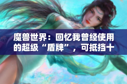 魔兽世界：回忆我曾经使用的超级“盾牌”，可抵挡十万伤害