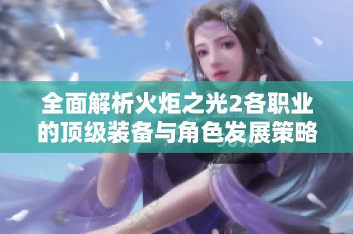 全面解析火炬之光2各职业的顶级装备与角色发展策略