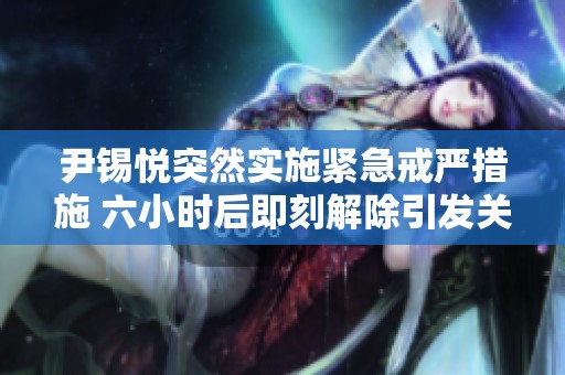 尹锡悦突然实施紧急戒严措施 六小时后即刻解除引发关注