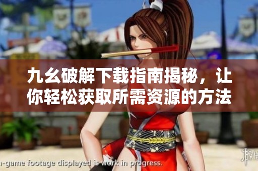 九幺破解下载指南揭秘，让你轻松获取所需资源的方法与步骤