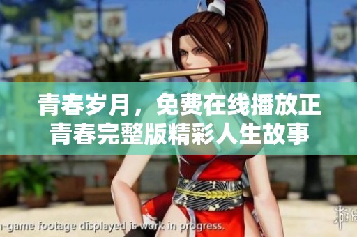 青春岁月，免费在线播放正青春完整版精彩人生故事