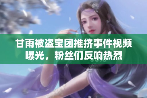 甘雨被盗宝团推挤事件视频曝光，粉丝们反响热烈