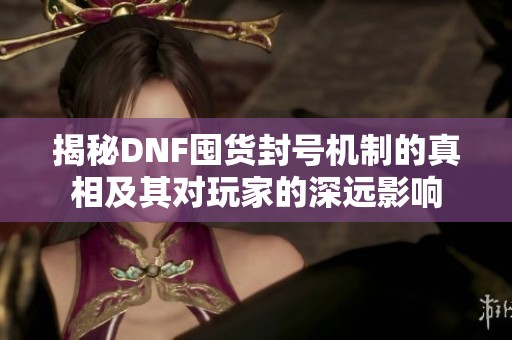 揭秘DNF囤货封号机制的真相及其对玩家的深远影响