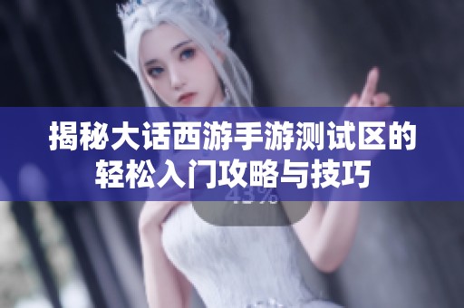 揭秘大话西游手游测试区的轻松入门攻略与技巧