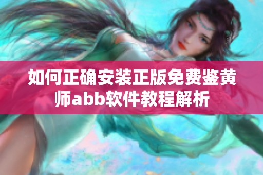 如何正确安装正版免费鉴黄师abb软件教程解析