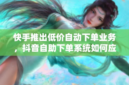 快手推出低价自动下单业务，抖音自助下单系统如何应对竞争