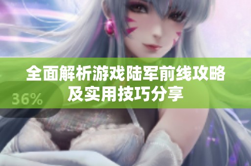 全面解析游戏陆军前线攻略及实用技巧分享