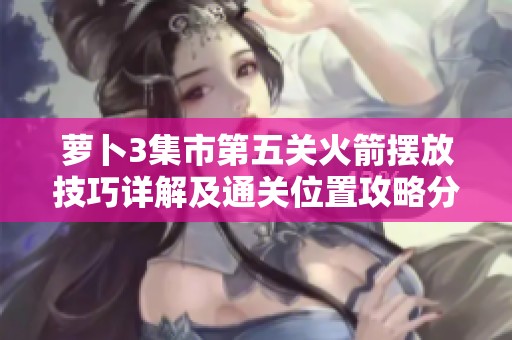 萝卜3集市第五关火箭摆放技巧详解及通关位置攻略分享