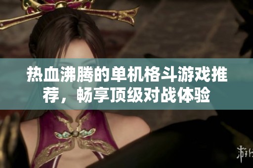 热血沸腾的单机格斗游戏推荐，畅享顶级对战体验