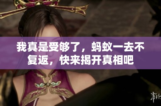 我真是受够了，蚂蚁一去不复返，快来揭开真相吧