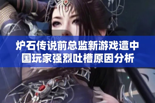 炉石传说前总监新游戏遭中国玩家强烈吐槽原因分析