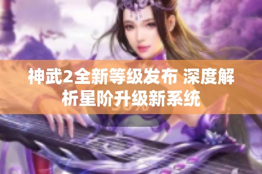 神武2全新等级发布 深度解析星阶升级新系统