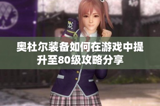 奥杜尔装备如何在游戏中提升至80级攻略分享