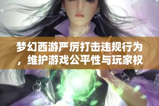 梦幻西游严厉打击违规行为，维护游戏公平性与玩家权益