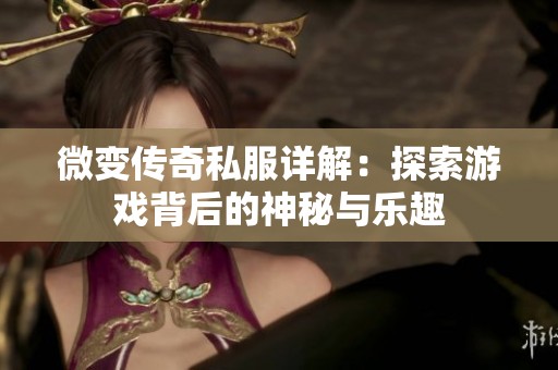 微变传奇私服详解：探索游戏背后的神秘与乐趣
