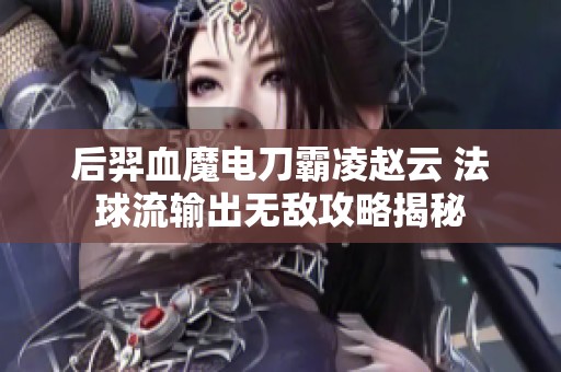 后羿血魔电刀霸凌赵云 法球流输出无敌攻略揭秘