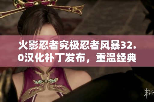 火影忍者究极忍者风暴32.0汉化补丁发布，重温经典战斗体验