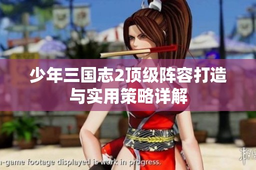 少年三国志2顶级阵容打造与实用策略详解