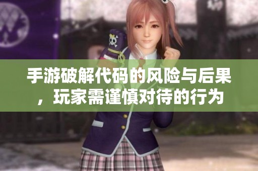 手游破解代码的风险与后果，玩家需谨慎对待的行为