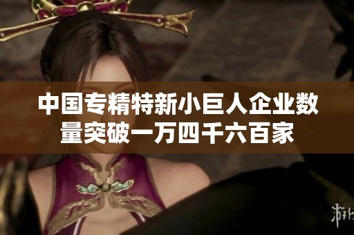 中国专精特新小巨人企业数量突破一万四千六百家