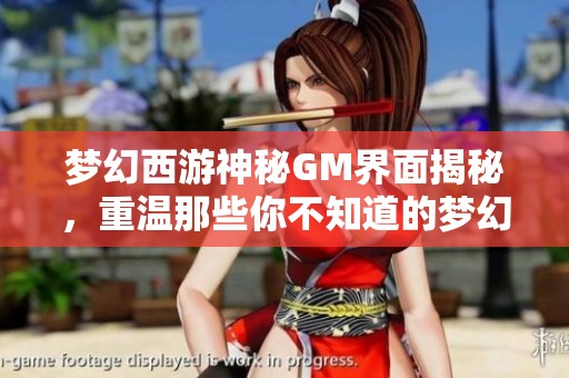 梦幻西游神秘GM界面揭秘，重温那些你不知道的梦幻往事