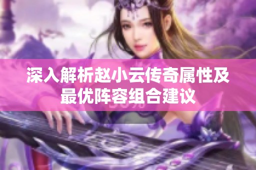深入解析赵小云传奇属性及最优阵容组合建议