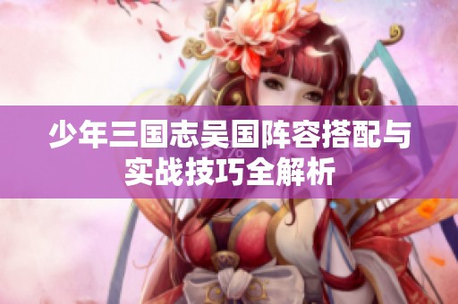 少年三国志吴国阵容搭配与实战技巧全解析