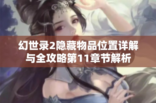 幻世录2隐藏物品位置详解与全攻略第11章节解析