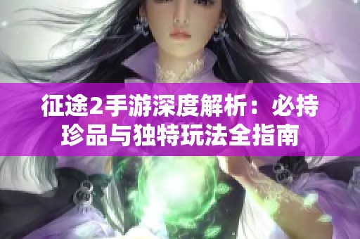 征途2手游深度解析：必持珍品与独特玩法全指南