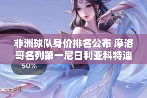 非洲球队身价排名公布 摩洛哥名列第一尼日利亚科特迪瓦紧随其后