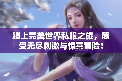 踏上完美世界私服之旅，感受无尽刺激与惊喜冒险！