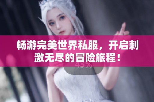 畅游完美世界私服，开启刺激无尽的冒险旅程！