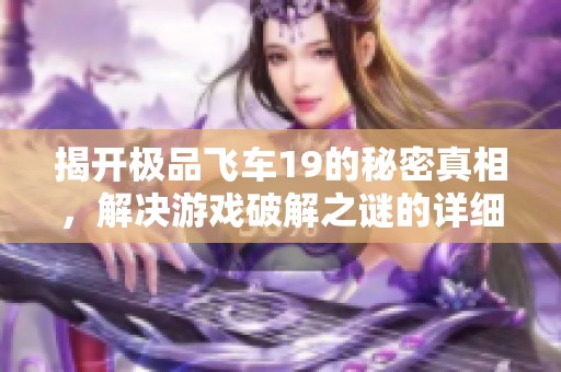 揭开极品飞车19的秘密真相，解决游戏破解之谜的详细解析