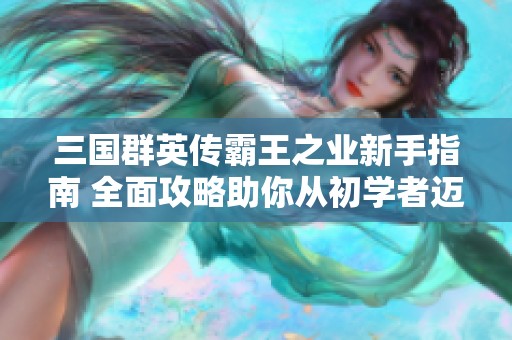 三国群英传霸王之业新手指南 全面攻略助你从初学者迈向高手之路